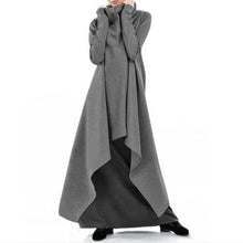 Load image into Gallery viewer, Loose irregular solid color robe sweatshirt turtleneck sweater woman