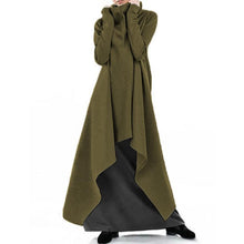 Load image into Gallery viewer, Loose irregular solid color robe sweatshirt turtleneck sweater woman