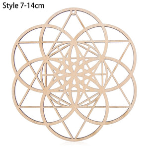 1PC Flower of Life Shape Wooden Wall Sign Laser Cut Non-slip Coaster Set Wood Placemats Table Mat Round Cup Pad Art Home Decor