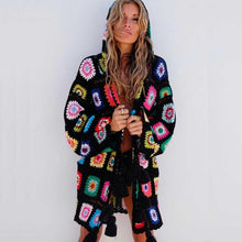 Load image into Gallery viewer, Handmade Hollow Tassel Hooded Sweater Cardigan