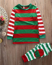 Load image into Gallery viewer, Family Christmas pajams stripe set Xmas family suit