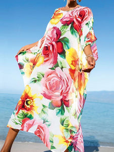 Printed Loose Casual Beach Maxi Dress