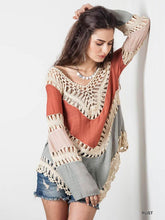 Load image into Gallery viewer, Special Long Sleeve V Neck Hollow T-Shirt Tops