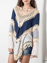 Load image into Gallery viewer, Special Long Sleeve V Neck Hollow T-Shirt Tops