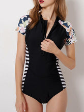 Load image into Gallery viewer, Siamese Surf Suit Short Sleeve Female Swimsuit