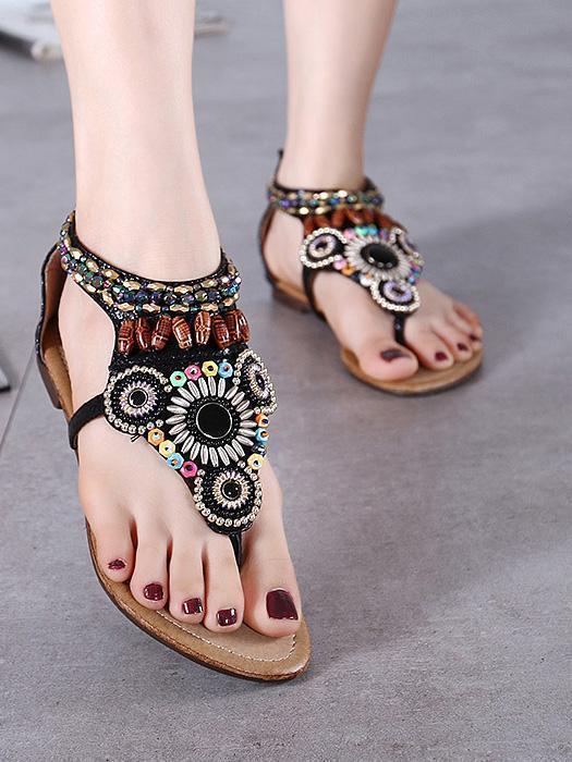 2018 Vintage Bohemia Beach Flat Sandals