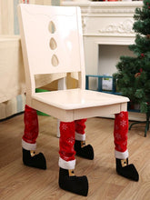 Load image into Gallery viewer, 4Pcs Christmas Table Leg Covers Chair Socks Santa Feet Shoes