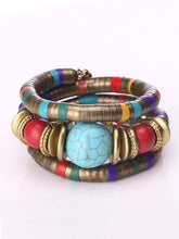Load image into Gallery viewer, Multilayer Bohemian Turquoise Flexible Bracelet