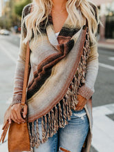 Load image into Gallery viewer, Tassels Long Sleeve Irregular Hem Cowl Neck Sweater
