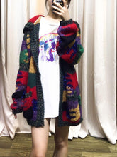 Load image into Gallery viewer, Autumn And Winter Colorful Knit Cardigan Lazy Wind Hooded Coat