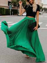 Load image into Gallery viewer, Solid Color High Waist Pleated Long Maxi Skirt