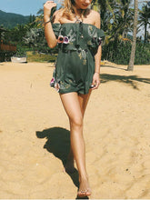 Load image into Gallery viewer, Flower Off Shoulder Summer Beach Rompers
