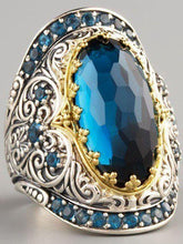 Load image into Gallery viewer, Bohemian Classic Carved Sapphire Zircon Ring