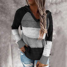 Load image into Gallery viewer, Street Fashion Autumn and Winter Knitted Hoodie Sweater Women Wear Long-sleeved Blouse