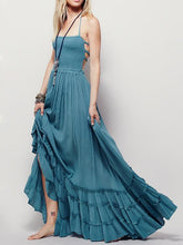 Load image into Gallery viewer, Fashion Sexy Off-Back Lace-up Beach Maxi Dress