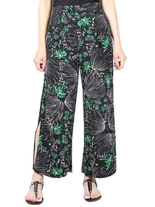 Pretty Chiffon Floral Split-side Wide Leg Long Pant