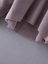Load image into Gallery viewer, Solid Color V-neck Split Joint Zipper Sweater