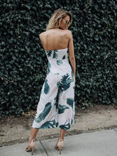 Load image into Gallery viewer, Leaves Printed Backless Off-the-shoulder Long Jumpsuits