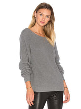 Load image into Gallery viewer, Knitting Backless Round-neck Long Sleeves Sweater Tops