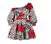 Load image into Gallery viewer, Hot sale sexy africdresses for women african print clothing one shoulder dress