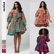 Load image into Gallery viewer, Hot sale sexy africdresses for women african print clothing one shoulder dress