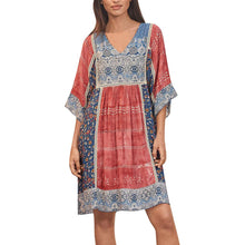 Load image into Gallery viewer, Women Summer Dress Boho Style Floral Print Chiffon Beach Mini Dress