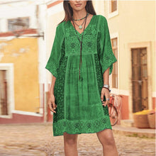 Load image into Gallery viewer, Women Summer Dress Boho Style Floral Print Chiffon Beach Mini Dress
