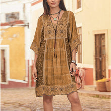 Load image into Gallery viewer, Women Summer Dress Boho Style Floral Print Chiffon Beach Mini Dress