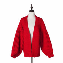 Load image into Gallery viewer, Women&#39;s Fashion Cardigans Thick Hand Knitted V-neck Open Stitch Sweaters Loose Oversized Sweater Winter Chic Boho Outerwear