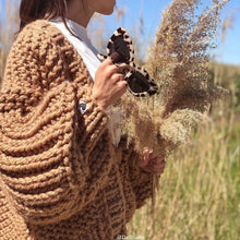 Load image into Gallery viewer, Women&#39;s Fashion Cardigans Thick Hand Knitted V-neck Open Stitch Sweaters Loose Oversized Sweater Winter Chic Boho Outerwear