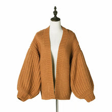 Load image into Gallery viewer, Women&#39;s Fashion Cardigans Thick Hand Knitted V-neck Open Stitch Sweaters Loose Oversized Sweater Winter Chic Boho Outerwear