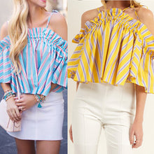 Load image into Gallery viewer, women blouse fashion female ladies clothing womens elegent summer autumn cold shoulder cute top shirt top