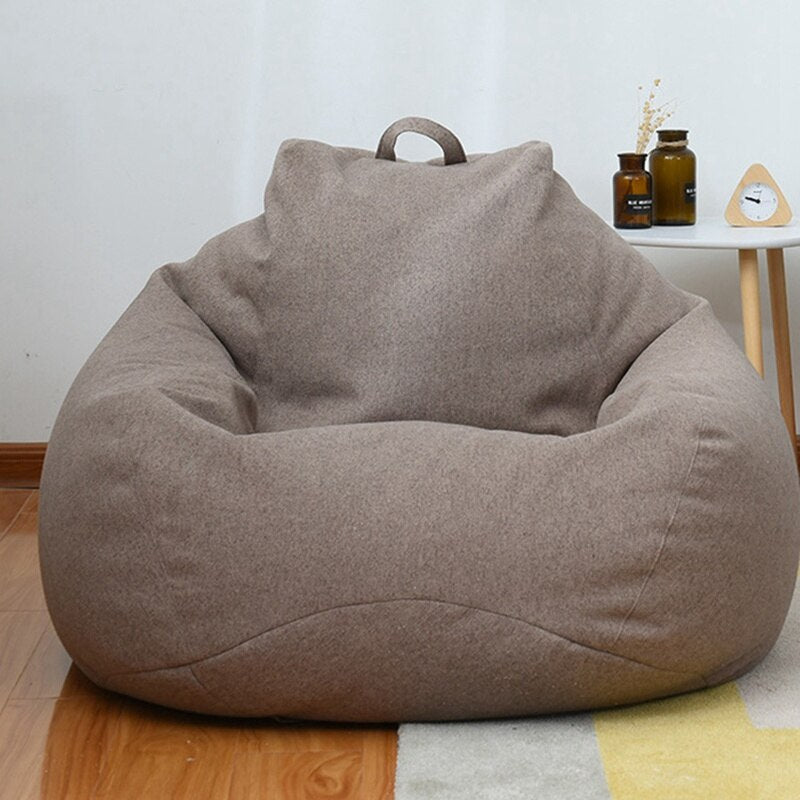 New Large Small Lazy Sofas Cover Chairs without Filler Linen Cloth Lounger Seat Bean Bag Pouf Puff Couch Tatami Living Room