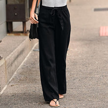 Load image into Gallery viewer, Women Pants Fashion Linen Cotton Solid Elastic Waist Trousers Female Plus Size Ankle-length Trousers Summer Casual Pants