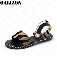 Load image into Gallery viewer, New Summer Women Beaded Pearly Sandals Slippers Shoes Ladies Flats Sandals Flip Flop Casual Flat Slingback Sandals Shoes