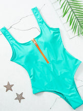 Load image into Gallery viewer, 2023 New Sexy Zipper One Piece Swimsuit Women Solid Swimwear Bodysuit Swimsuit Push Up Monokini Bathing Suit Summer Beachwear XL