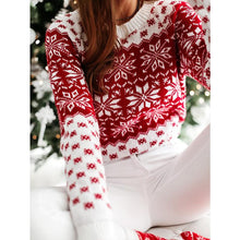 Load image into Gallery viewer, New Christmas Knitted Sweater For Women Snowflake Long Sleeve Knitted Sweater For Women