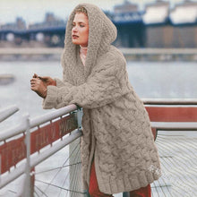 Load image into Gallery viewer, Cardigan Women&#39;s Hemp Knitting Thickened Versatile Hooded Sweater Cardigan