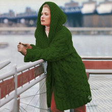 Load image into Gallery viewer, Cardigan Women&#39;s Hemp Knitting Thickened Versatile Hooded Sweater Cardigan