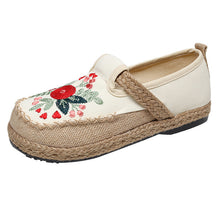 Load image into Gallery viewer, New Ethnic Style Cloth Shoes Retro Embroidered Cotton Linen Shoes Low-cut Flat-heeled Embroidered Shoes