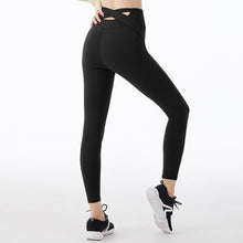 Load image into Gallery viewer, Peach hip cross high waist yoga pants hip-lifting elastic fitness sweatpants