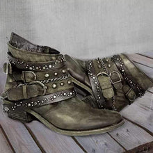 Load image into Gallery viewer, Autumn and winter thick heel large size belt short tube single boot female.
