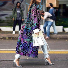 Load image into Gallery viewer, Long-sleeved printed double-row button-down jacket with long-sleeved cashew blossom windshield