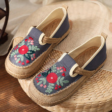 Load image into Gallery viewer, New Ethnic Style Cloth Shoes Retro Embroidered Cotton Linen Shoes Low-cut Flat-heeled Embroidered Shoes
