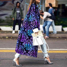 Load image into Gallery viewer, Long-sleeved printed double-row button-down jacket with long-sleeved cashew blossom windshield