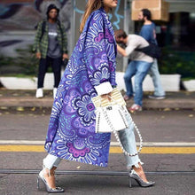 Load image into Gallery viewer, Long-sleeved printed double-row button-down jacket with long-sleeved cashew blossom windshield