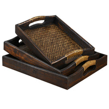 Load image into Gallery viewer, Thai crafts rattan weaving tea tray  essential oil tray household fruits and vegetables storage