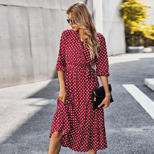 Load image into Gallery viewer, Original Design Innovative Women's Spring/summer 2021 Classic Wave Point Print Dress
