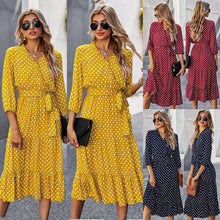 Load image into Gallery viewer, Original Design Innovative Women's Spring/summer 2021 Classic Wave Point Print Dress