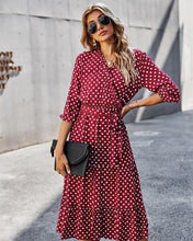 Load image into Gallery viewer, Original Design Innovative Women's Spring/summer 2021 Classic Wave Point Print Dress
